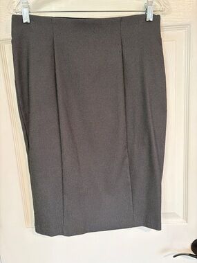 Elle Dark Gray Tailored Pencil Skirt